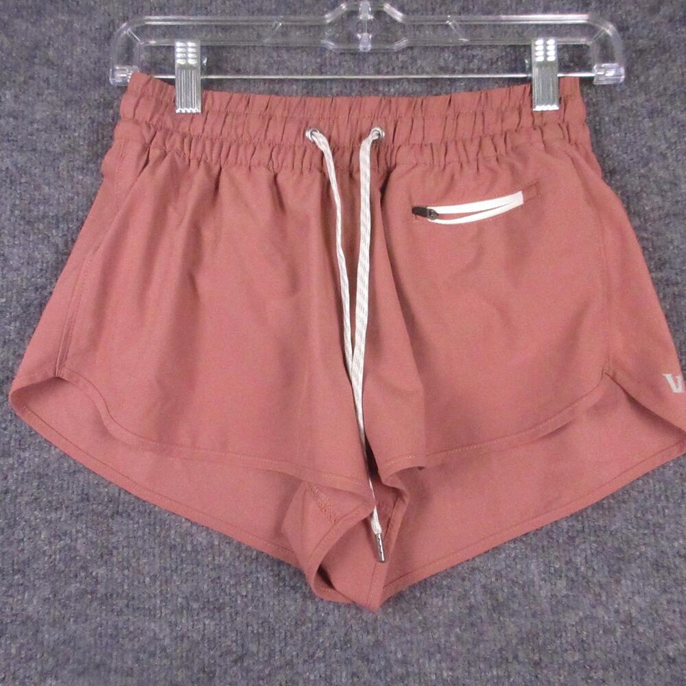 Vuori Shorts Womens XS Pink 3" Running Athletic Lined Zip Pocket VW3000